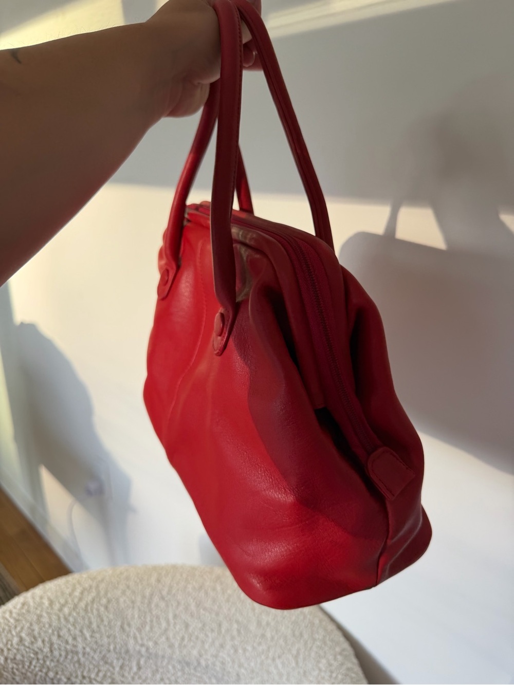 Giani Bernini Red Leather Tote Bag - Picture 5 of 8